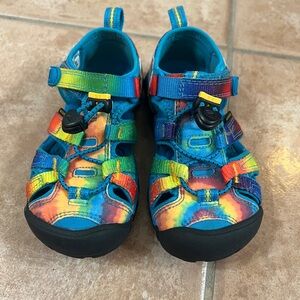 Keen size 10 toddler rainbow tie dye Water Shoes